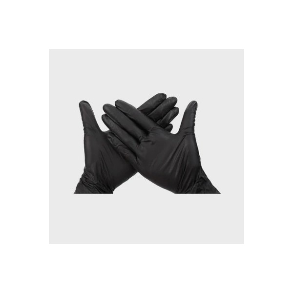 1 Boîte de 100 Gants Nitrile Noirs Taille S