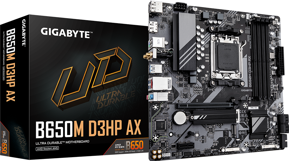 [CMGIGABYTEB650MD3HPA] Carte mère GIGABYTE B650M D3HP AX 2xPCIe 4.0 M.2 WIFI6E AM5