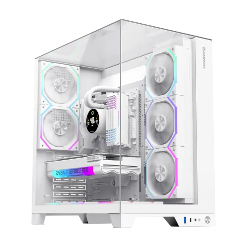 Boîtier Gamer Moyen Tour GAMEMAX Infinity Pro WH ATX USB-C Blanc Aquarium