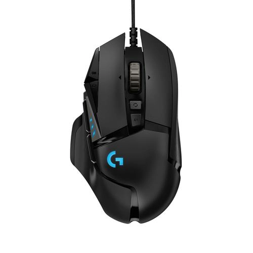 [SOULOGG502HERO] Souris gaming Logitech G502 HERO haute performance, Droitier, Optique, USB, Noir