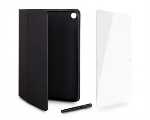[COVERTABA9PLUSNOIR] urban Factory Cover Tab a9+ , pack 3 en 1 Etui, verre trempe , stylet - Noir