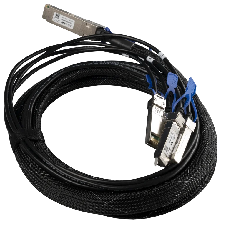 [MIKXQBC0003XS] Mikrotik XQ+BC0003-XS+, 3 m, QSFP28, 4x SFP28, Mâle, Noir, Chrome, 100 Gbit/s