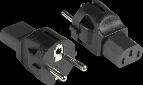 [ADAPCEEIEC] Adaptateur secteur CEE7/7 vers IEC C13, fiche contact de terre - prise secteur