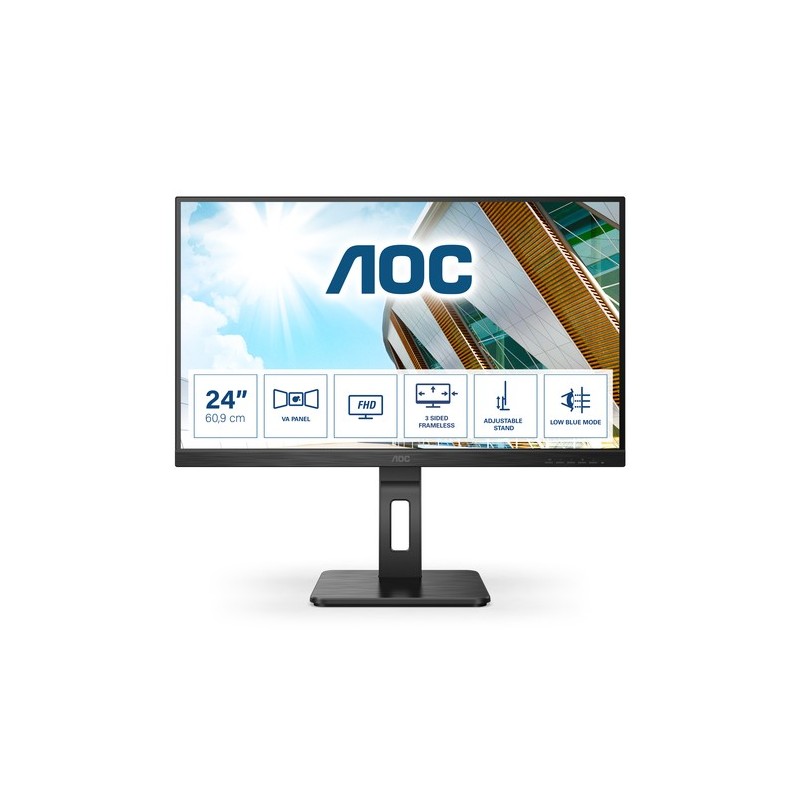 [MONAOC24P2QM] Écran 23.8 AOC 24P2QM Reglable HP FHD 2x2W USB-C 4 ms 75 Hz