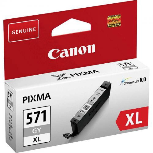 [CARTCANON571XLJ] Canon Cartouche d'encre grise haut rendement CLI-571XL, Rendement élevé (XL), En