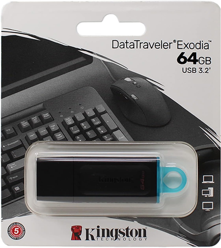 [CLEUSBKINGSTONDTX64G] Cle USB 64 Go Kingston DataTravel EXODIA DTX/64GB