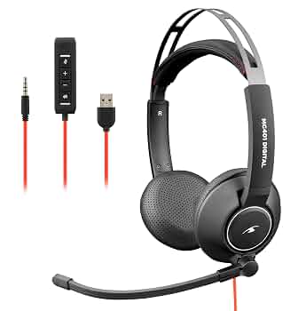 [CASQUEUPTEC] Micro Casque UPTEC avec suppression bruit ambiant USB 2m